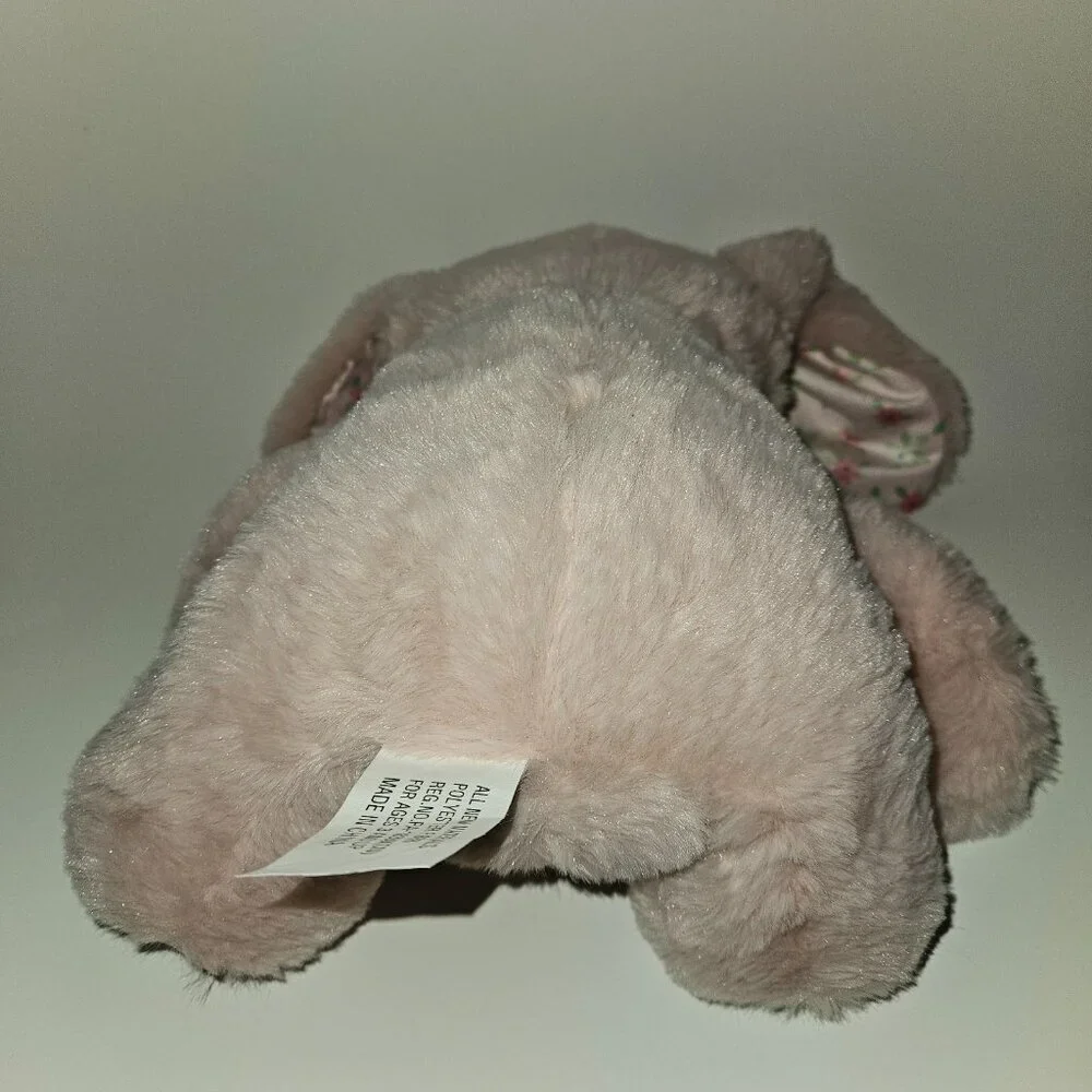 Pink Bunny Rabbit Plush Floral Ears Bow Easter Stuffed Toy Inter-American 2024